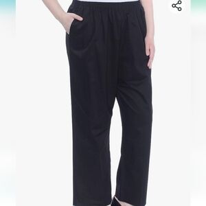 Alfred Dunner Black  Around Elastic Waist Cotton Medium Twill Pants NWT Size 16